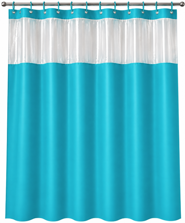 Perdea de Dus TURCOAZ din PEVA cu 12 Inele 178 x 183 cm Rezistenta la Apa